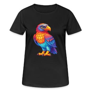Buzzard Colorful Kawaii Cartoon Character Bird - Women's Breathable T-Shirt - black - Front - AI Model Female 172 light (172cm)