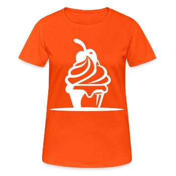 Graphique de crème glacée - T-shirt respirant Femme - orange néon - Devant - AI Model Female 172 dark (172cm)