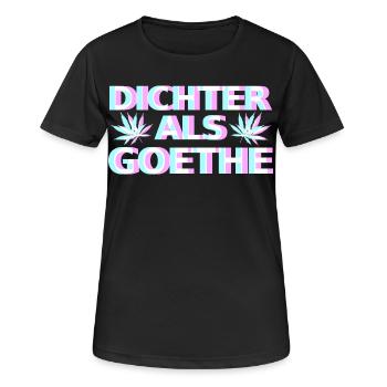 Cannabis Goethe - Frauen T-Shirt atmungsaktiv - Schwarz - Vorne - AI Model Female 172 light (172cm)