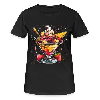 Graphique sundae à la crème glacée - T-shirt respirant Femme - noir - Devant - AI Model Female 172 light (172cm)