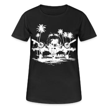 Flugzeug Zeichnung - Frauen T-Shirt atmungsaktiv - Schwarz - Vorne - AI Model Female 172 light (172cm)
