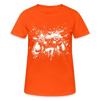 Game Controllers - Women's Breathable T-Shirt - neon orange - Front - AI Model Female 172 dark (172cm)