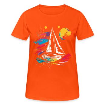Voile graphique - T-shirt respirant Femme - orange néon - Devant - AI Model Female 172 dark (172cm)