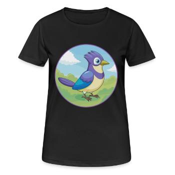 Jay Vogel Niedlich Kawaii Cartoon Clipart Tier Haustier - Frauen T-Shirt atmungsaktiv - Schwarz - Vorne - AI Model Female 172 light (172cm)