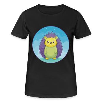 Igel Niedlich Kawaii Cartoon Clipart Tier Haustier - Frauen T-Shirt atmungsaktiv - Schwarz - Vorne - AI Model Female 172 light (172cm)