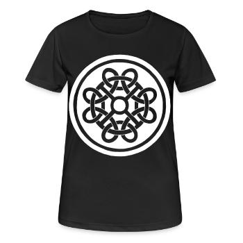 Keltische Blume und weißer Talisman - Frauen T-Shirt atmungsaktiv - Schwarz - Vorne - AI Model Female 172 light (172cm)