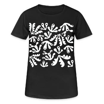 Abstrait Corail L Blanc - T-shirt respirant Femme - noir - Devant - AI Model Female 172 light (172cm)