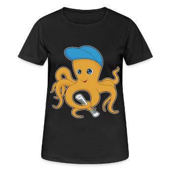 Krake Zeitung - Frauen T-Shirt atmungsaktiv - Schwarz - Vorne - AI Model Female 172 light (172cm)
