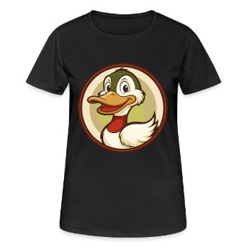 Canard Coloré Kawaii Dessin Animé Personnage Clipart Animal de compagnie - T-shirt respirant Femme - noir - Devant - AI Model Female 172 light (172cm)