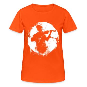 Graphique Violoniste - T-shirt respirant Femme - orange néon - Devant - AI Model Female 172 dark (172cm)