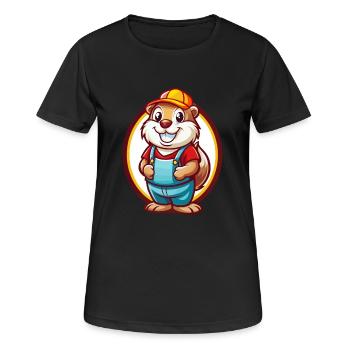 Gopher Funny Kawaii Cartoon Clipart Animal Pet - Women's Breathable T-Shirt - black - Front - AI Model Female 172 light (172cm)