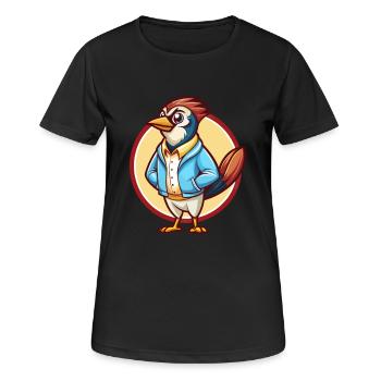 Jay Vogel Lustig Kawaii Cartoon Clipart Tier Haustier - Frauen T-Shirt atmungsaktiv - Schwarz - Vorne - AI Model Female 172 light (172cm)