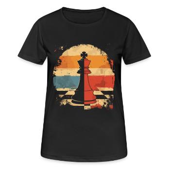 Chess piece Retrowave - Women's Breathable T-Shirt - black - Front - AI Model Female 172 light (172cm)