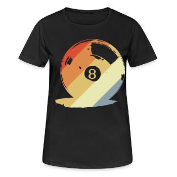 Retro Billardkugel Grafik - Frauen T-Shirt atmungsaktiv - Schwarz - Vorne - AI Model Female 172 light (172cm)