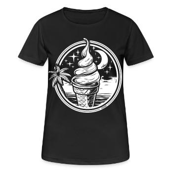 Dessin de crème glacée - T-shirt respirant Femme - noir - Devant - AI Model Female 172 light (172cm)