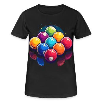 Boules de billard Graphique - T-shirt respirant Femme - noir - Devant - AI Model Female 172 light (172cm)
