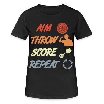 Dart Motivation - Frauen T-Shirt atmungsaktiv - Schwarz - Vorne - AI Model Female 172 light (172cm)