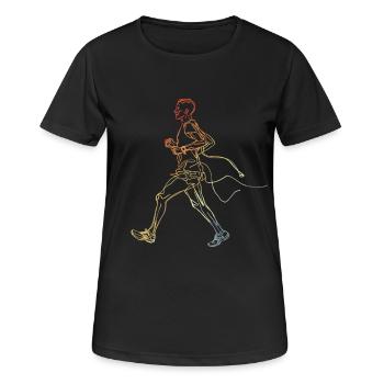 Croquis de jogging vintage - T-shirt respirant Femme - noir - Devant - AI Model Female 172 light (172cm)