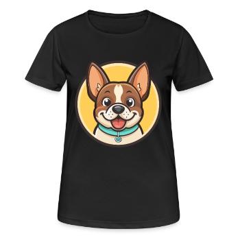 Castro Laboreiro race de chien dessin animé Kawaii Clipart - T-shirt respirant Femme - noir - Devant - AI Model Female 172 light (172cm)