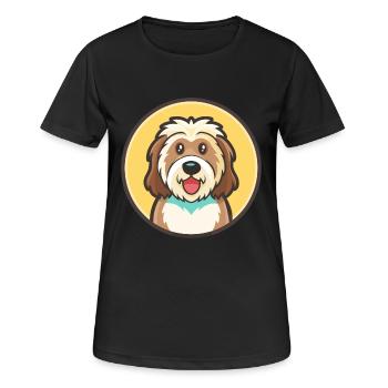 Katalanische Schäferhund Hunderasse Cartoon Kawaii Clipart - Frauen T-Shirt atmungsaktiv - Schwarz - Vorne - AI Model Female 172 light (172cm)