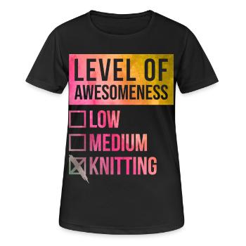 Tricote, tricot, tricot. - T-shirt respirant Femme - noir - Devant - AI Model Female 172 light (172cm)