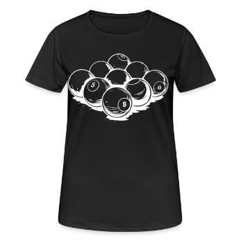 Dessin de boules de billard - T-shirt respirant Femme - noir - Devant - AI Model Female 172 light (172cm)