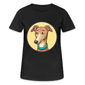 Old Croatian Sighthound Dog Breed Cartoon Kawaii - Women's Breathable T-Shirt - black - Front - AI Model Female 172 light (172cm)