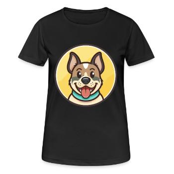 Perro De Presa Mallorquin Hunderasse Cartoon Kawaii - Frauen T-Shirt atmungsaktiv - Schwarz - Vorne - AI Model Female 172 light (172cm)
