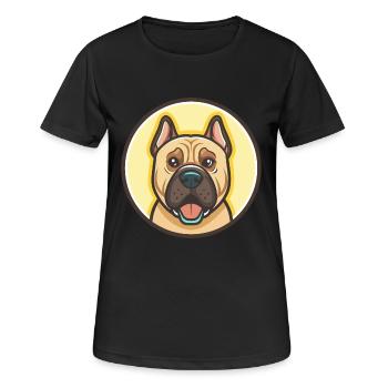 Perro De Presa Canario Hunderasse Cartoon Kawaii - Frauen T-Shirt atmungsaktiv - Schwarz - Vorne - AI Model Female 172 light (172cm)