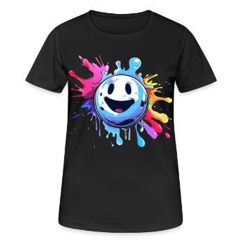 Cartoon Bowlingkugel - Frauen T-Shirt atmungsaktiv - Schwarz - Vorne - AI Model Female 172 light (172cm)