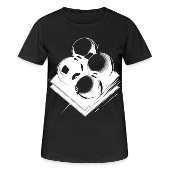 Boules de billard Croquis - T-shirt respirant Femme - noir - Devant - AI Model Female 172 light (172cm)