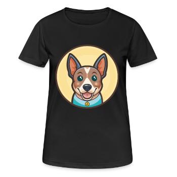 Heiliger Miguel Vieh Hund Rasse Lustige Karikatur Kawaii - Frauen T-Shirt atmungsaktiv - Schwarz - Vorne - AI Model Female 172 light (172cm)