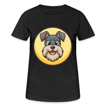 Standard Schnauzer Hunderasse Cartoon Kawaii - Frauen T-Shirt atmungsaktiv - Schwarz - Vorne - AI Model Female 172 light (172cm)