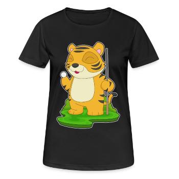 Tiger Billiard Queue - Frauen T-Shirt atmungsaktiv - Schwarz - Vorne - AI Model Female 172 light (172cm)