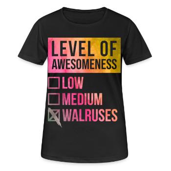 Walross - Frauen T-Shirt atmungsaktiv - Schwarz - Vorne - AI Model Female 172 light (172cm)