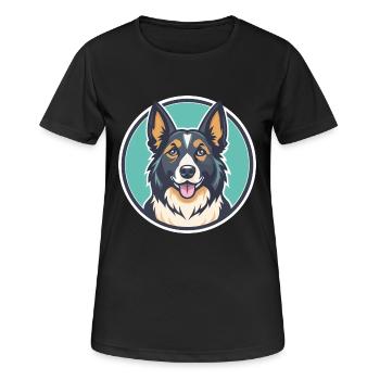 Berger des Carpates Chien Race Drôle Dessin animé Kawaii - T-shirt respirant Femme - noir - Devant - AI Model Female 172 light (172cm)