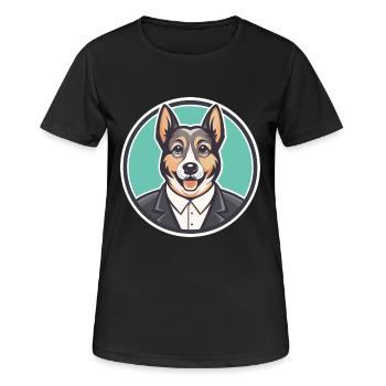 Castro Laboreiro Hunderasse Cartoon Kawaii Clipart - Frauen T-Shirt atmungsaktiv - Schwarz - Vorne - AI Model Female 172 light (172cm)