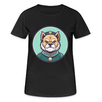 Chinese Imperial Dog Breed Cartoon Kawaii Clipart - Women's Breathable T-Shirt - black - Front - AI Model Female 172 light (172cm)