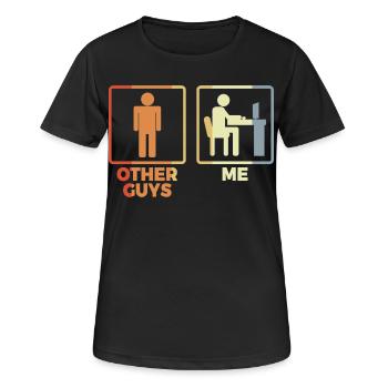 Figurine allumette programmeur - T-shirt respirant Femme - noir - Devant - AI Model Female 172 light (172cm)