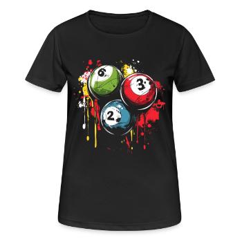 Billardkugeln Streetart - Frauen T-Shirt atmungsaktiv - Schwarz - Vorne - AI Model Female 172 light (172cm)