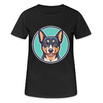 Lancashire Heeler Hunderasse Cartoon Kawaii Clipart - Frauen T-Shirt atmungsaktiv - Schwarz - Vorne - AI Model Female 172 light (172cm)