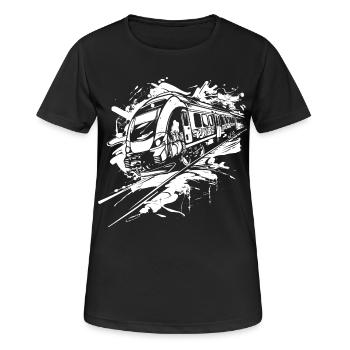 Train Graffiti - Women's Breathable T-Shirt - black - Front - AI Model Female 172 light (172cm)