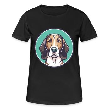 Norman Hound Chien Race Dessin animé Kawaii Clipart Animal de compagnie - T-shirt respirant Femme - noir - Devant - AI Model Female 172 light (172cm)