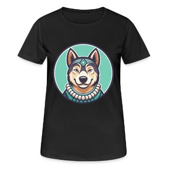 Polynesian Dog Breed Cartoon Kawaii Clipart Animal - Women's Breathable T-Shirt - black - Front - AI Model Female 172 light (172cm)