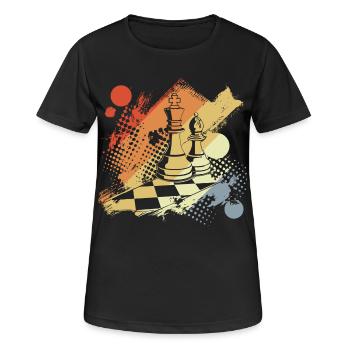 Schach Dame und König - Frauen T-Shirt atmungsaktiv - Schwarz - Vorne - AI Model Female 172 light (172cm)