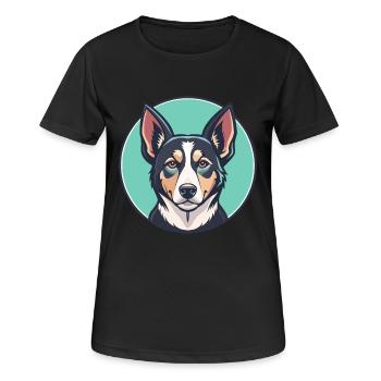 Russischer Harlekin Hund Hunderasse Karikatur Kawaii - Frauen T-Shirt atmungsaktiv - Schwarz - Vorne - AI Model Female 172 light (172cm)