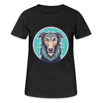 Lévrier écossais race de chien dessin animé Kawaii - T-shirt respirant Femme - noir - Devant - AI Model Female 172 light (172cm)