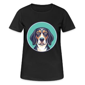 Serbische dreifarbige Hunderasse Karikatur Kawaii - Frauen T-Shirt atmungsaktiv - Schwarz - Vorne - AI Model Female 172 light (172cm)
