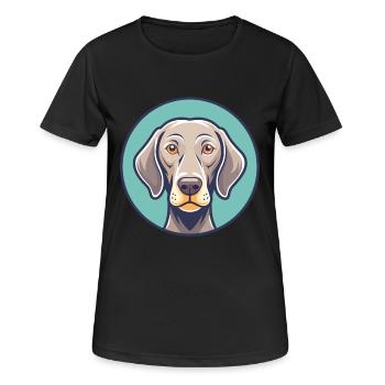 Weimaraner Hund Rasse Cartoon Kawaii Clipart Tier - Frauen T-Shirt atmungsaktiv - Schwarz - Vorne - AI Model Female 172 light (172cm)
