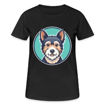 Teddy Roosevelt Terrier Hunderasse Karikatur Kawaii - Frauen T-Shirt atmungsaktiv - Schwarz - Vorne - AI Model Female 172 light (172cm)